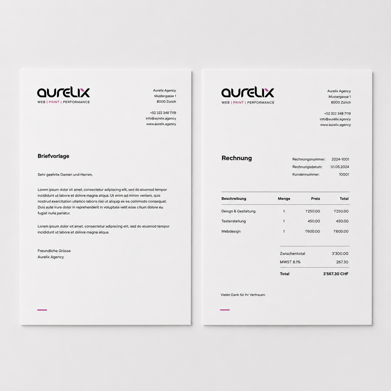 Corporate Design - Brief- und Rechnungspapier