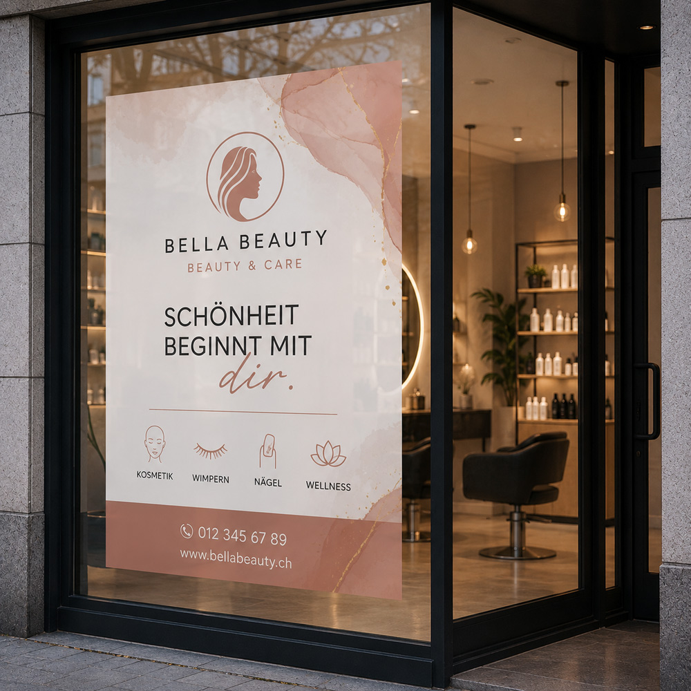 Schaufensterfolie Coiffeur / Beauty