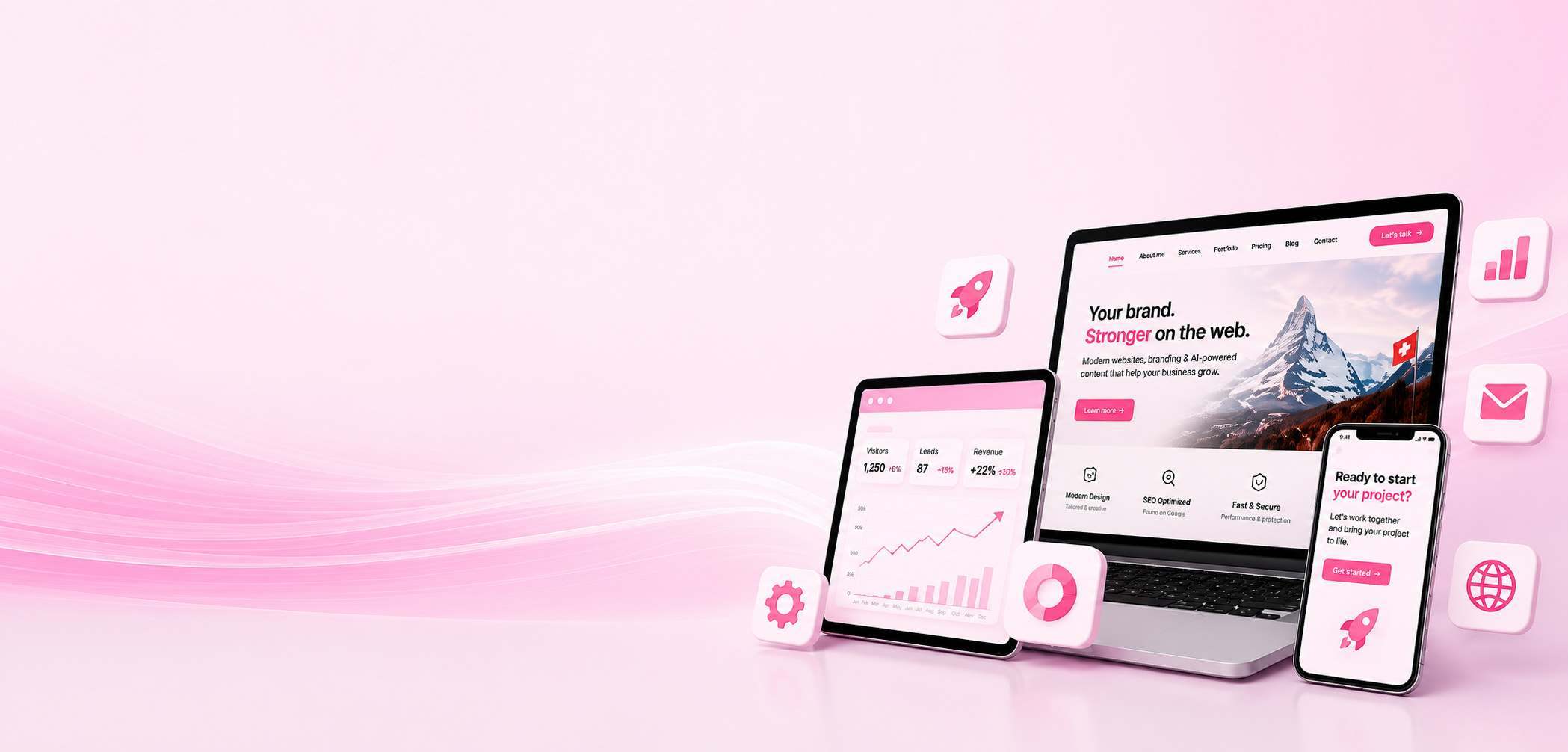 Aurelix header: from graphic to web design