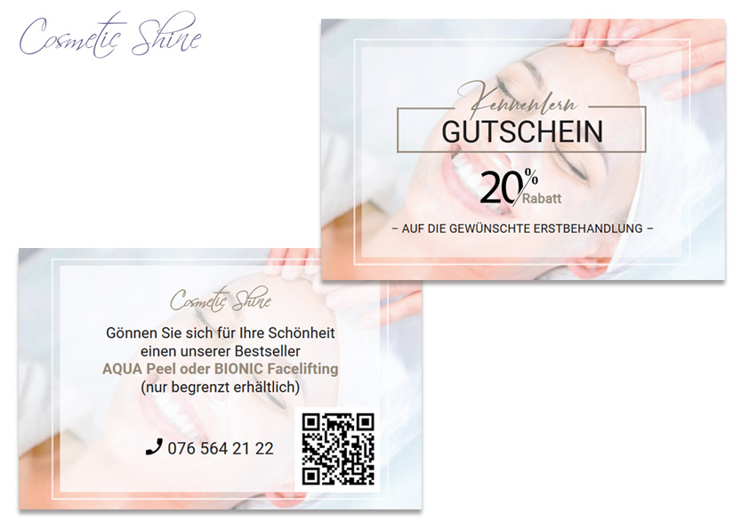 Gutscheinkarte Cosmetic Shine